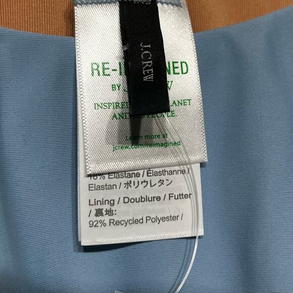 J. Crew Women's Cheeky Bikini Swim Bottom Size S Light Blue Curved Waist Mid UPF - Picture 7 of 12